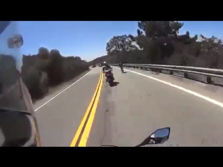 cyclist humiliated motorcyclists